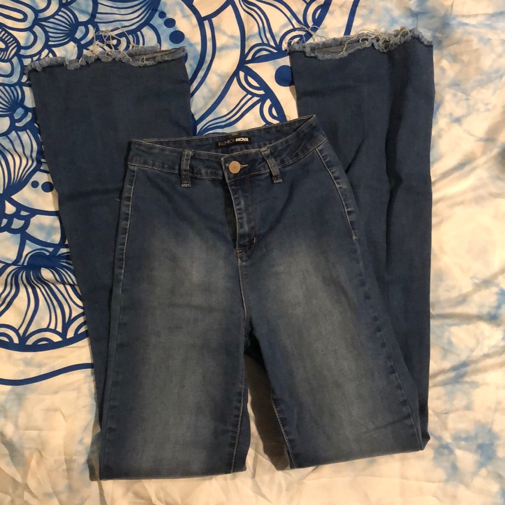 fashion nova high rise & flare jeans